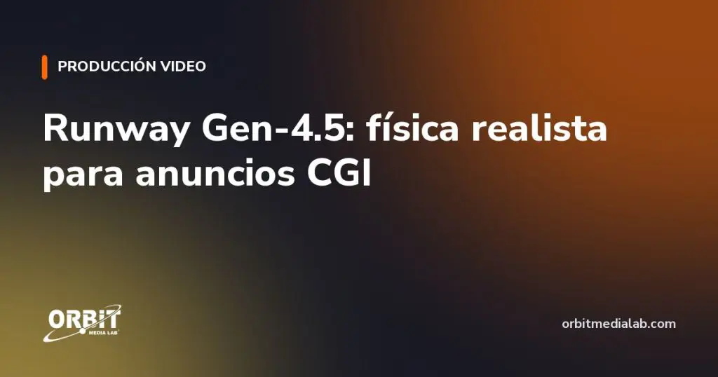 Runway Gen-4.5: física realista para anuncios CGI