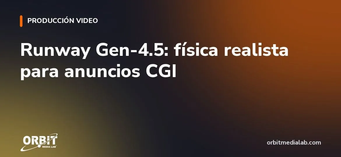 Runway Gen-4.5: física realista para anuncios CGI