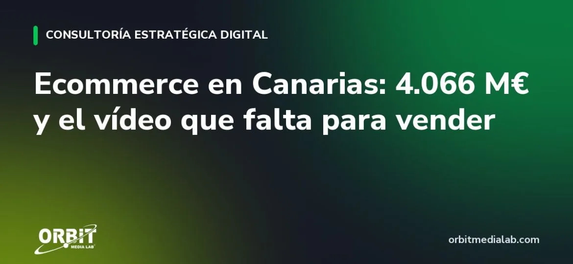 Ecommerce en Canarias: 4.066 M€ y el vídeo que falta para vender