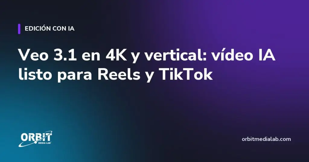 Veo 3.1 en 4K y vertical: vídeo IA listo para Reels y TikTok