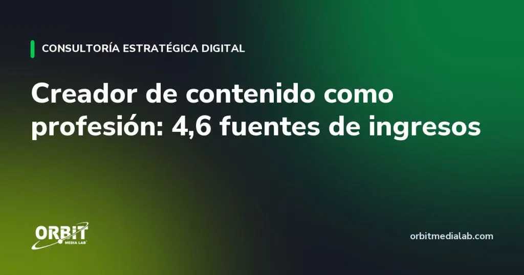 Creador de contenido como profesión: 4,6 fuentes de ingresos