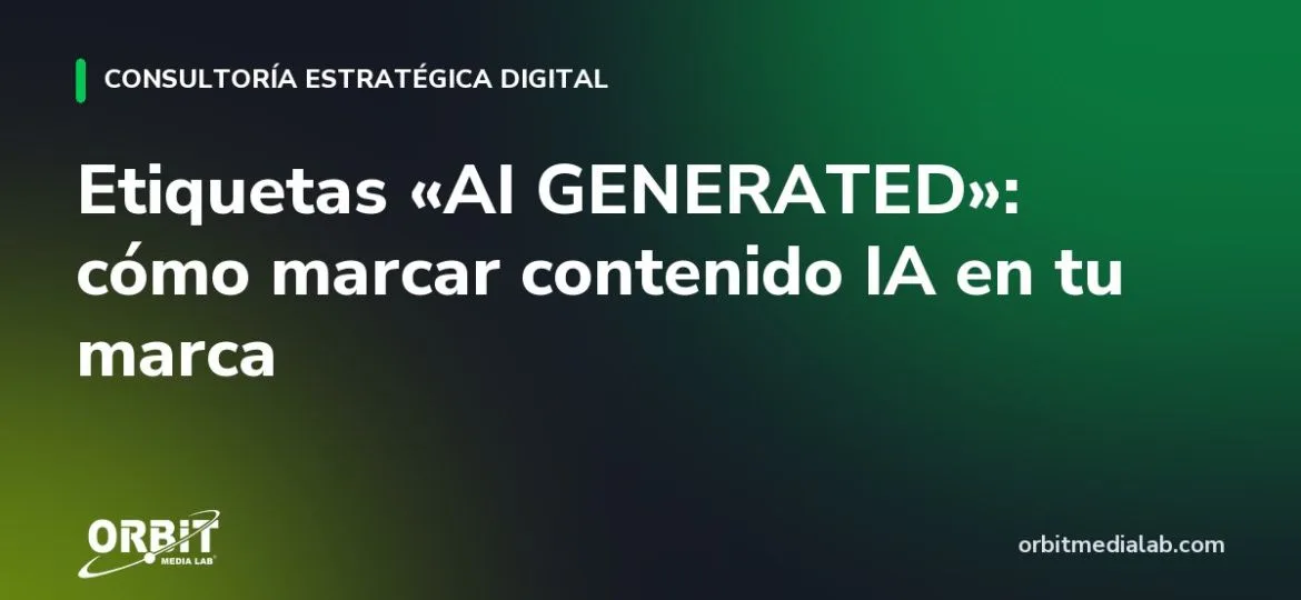 Etiquetas «AI GENERATED»: cómo marcar contenido IA en tu marca
