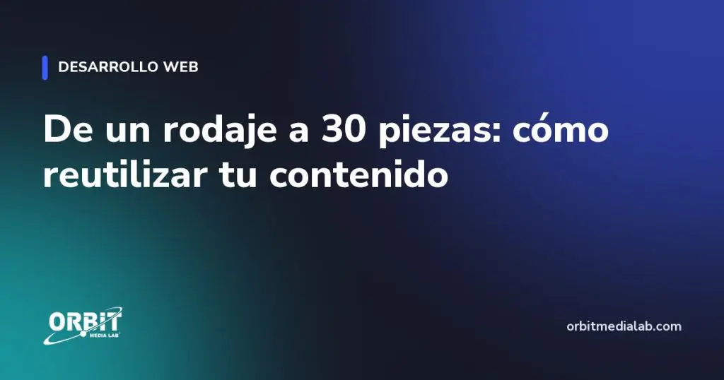 De un rodaje a 30 piezas: cómo reutilizar tu contenido