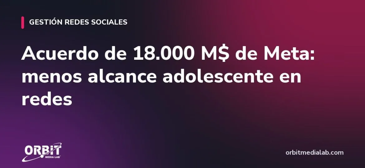 Acuerdo de 18.000 M$ de Meta: menos alcance adolescente en redes