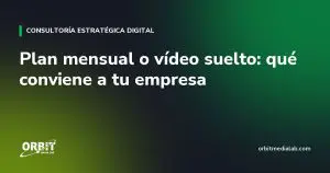 Plan mensual o vídeo suelto: qué conviene a tu empresa