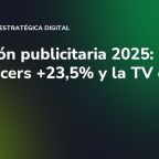 Inversión publicitaria 2025: influencers +23,5% y la TV cae