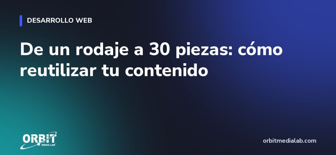 De un rodaje a 30 piezas: cómo reutilizar tu contenido